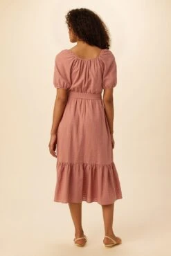 Michelle Organic Cotton Dress - Carnelian -Mode Weft Sales Store 7990R1 Michelle Cotton Carnelian 3