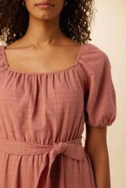 Michelle Organic Cotton Dress - Carnelian -Mode Weft Sales Store 7990R1 Michelle Cotton Carnelian 4