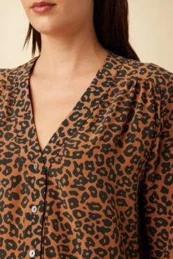 Kaya Washable Silk Blouse - Caramel Sauvage -Mode Weft Sales Store 8509R1 Kaya Caramel Sauvage 4