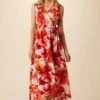 Hanne Washable Silk Maxi Dress - Begonia -Mode Weft Sales Store 9223 Hanne Begonia 1
