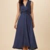 Olive Tencel Maxi Dress - Indigo -Mode Weft Sales Store 9294 Olive Indigo 1