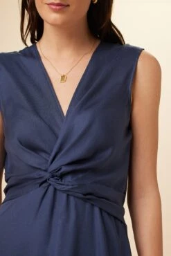 Olive Tencel Maxi Dress - Indigo -Mode Weft Sales Store 9294 Olive Indigo 4