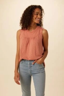 Hartley Reverie Slub Tank - Coral Haze