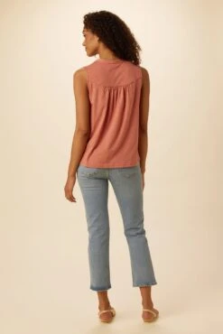 Hartley Reverie Slub Tank - Coral Haze -Mode Weft Sales Store 9317 Hartley Coral Haze 3