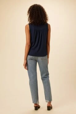 Hartley Reverie Slub Tank - Navy -Mode Weft Sales Store 9317 Hartley Navy 3