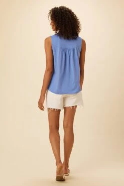 Hartley Reverie Slub Tank - Sky -Mode Weft Sales Store 9317 Hartley Sky 3