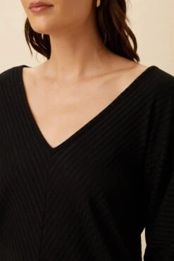 Manette Riviera Rib Top - Black -Mode Weft Sales Store 9331 Manette Black 4