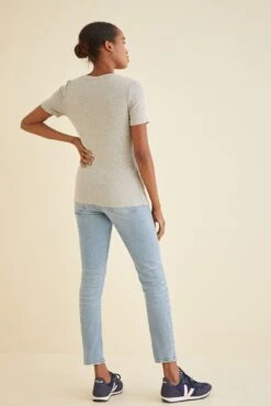 Talin Dream Rib Tee -Mode Weft Sales Store 9367 Talin Heather Grey 2145 web