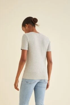 Talin Dream Rib Tee -Mode Weft Sales Store 9367 Talin Heather Grey 2155 web