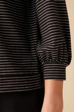 Issa Raglan Slub Tee - Gigi Black Stripe -Mode Weft Sales Store 9400 Issa Slub Gigi Stripe Black 4