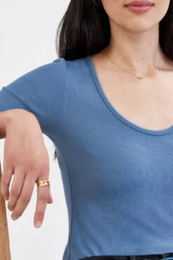 Itana Long Sleeve Dream Rib Tee - Horizon -Mode Weft Sales Store 9456 Itana Horizon 1519 web 24a8cd2d 7025 4edb bba8 43b848ec8b17