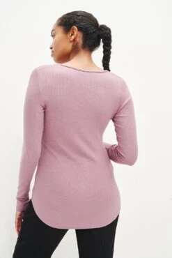 Itana Long Sleeve Dream Rib Tee - Lilac -Mode Weft Sales Store 9456 Itana Lilac 1541 web 0e3ca48d a60e 4972 a11a b4e9d4932de6