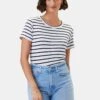 Berkeley Dream Knit Tee - Marine Stripe -Mode Weft Sales Store 9493 Berkeley Marine Stripe 1