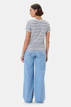 Berkeley Dream Knit Tee - Marine Stripe -Mode Weft Sales Store 9493 Berkeley Marine Stripe 3