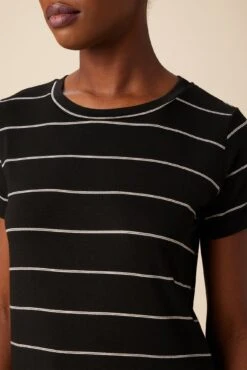 Berkeley Dream Knit Tee - Black Havana Stripe -Mode Weft Sales Store 9493 SS Berkeley Black Havana Stripe 4