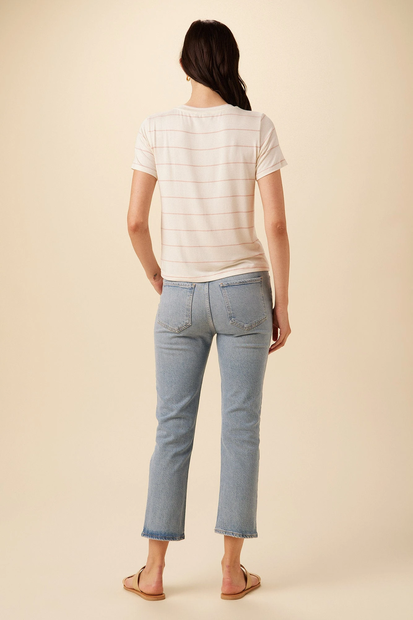 Berkeley Dream Knit Tee - Havana Stripe Rose 6 Berkeley Dream Knit Tee - Havana Stripe Rose - Image 4