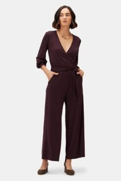 Everley Dream Knit Jumpsuit - Vineyard