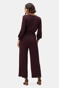 Everley Dream Knit Jumpsuit - Vineyard -Mode Weft Sales Store 9623 Everley Vineyard 3