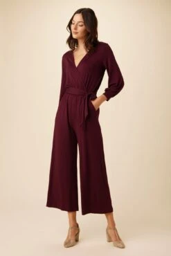 Everley Dream Knit Jumpsuit - Plum
