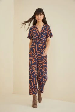 Fantasia Silk Jumpsuit -Mode Weft Sales Store 9669 Fantasia Matisse Rust 1418 web