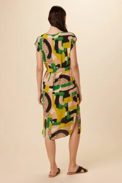 Cindra Washable Silk Midi Dress - Piazza -Mode Weft Sales Store 9674 Cindra Piazza 3