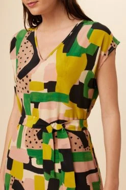 Cindra Washable Silk Midi Dress - Piazza -Mode Weft Sales Store 9674 Cindra Piazza 4