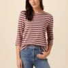Cecelia Reverie Knit Tee - Maple Rose Stripe