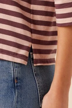 Cecelia Reverie Knit Tee - Maple Rose Stripe -Mode Weft Sales Store 9819 Cecelia Paris Stripe Maple Rose 4