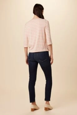 Cecelia Reverie Knit Tee - Rose And Ivory -Mode Weft Sales Store 9819 Cecelia Rose Ivory Stripe 3