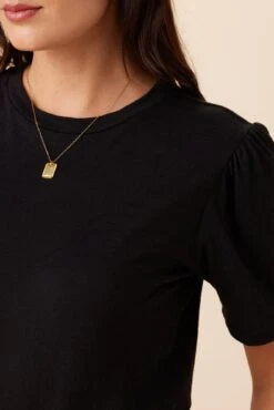 Odilia Reverie Slub Tee - Black -Mode Weft Sales Store 9828 Odilia Black 4