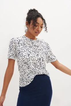 Odilia Reverie Slub Tee - Lucy Dot White