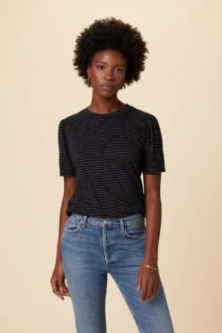 Odilia Reverie Slub Tee - Nissi Stripe Black