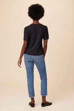 Odilia Reverie Slub Tee - Nissi Stripe Black -Mode Weft Sales Store 9828 Odilia Slub Nissi Stripe Black 3