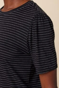 Odilia Reverie Slub Tee - Nissi Stripe Black -Mode Weft Sales Store 9828 Odilia Slub Nissi Stripe Black 4