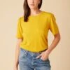Odilia Reverie Slub Tee - Sunflower -Mode Weft Sales Store 9828 Odilia Slub Sunflower 1