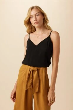 Barlow Cottonseed Cupro Cami - Black - ReAmour