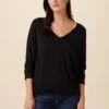 Mayr Long Sleeve Dream Knit Tee - Black -Mode Weft Sales Store 9938 Long Sleeve Mayr Black 1
