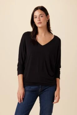 Mayr Long Sleeve Dream Knit Tee - Black