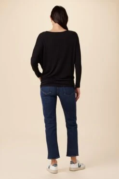 Mayr Long Sleeve Dream Knit Tee - Black -Mode Weft Sales Store 9938 Long Sleeve Mayr Black 3