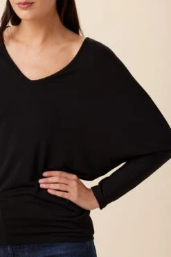 Mayr Long Sleeve Dream Knit Tee - Black -Mode Weft Sales Store 9938 Long Sleeve Mayr Black 4