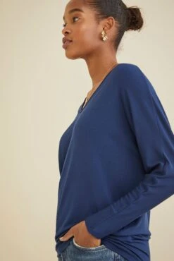 Mayr Long Sleeve Dream Knit Tee - Navy -Mode Weft Sales Store 9938 Long Sleeve Mayr Navy 0880 web 0594514c 559e 4f29 840b fe2f16fea4ea