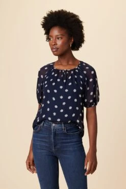 Chloe Chiffon Blouse - Phillipa -Mode Weft Sales Store Chloe Philippa Dot 5