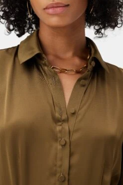 Joyce Dress - Bronzed Olive -Mode Weft Sales Store LS Joyce Bronzed Olive 4