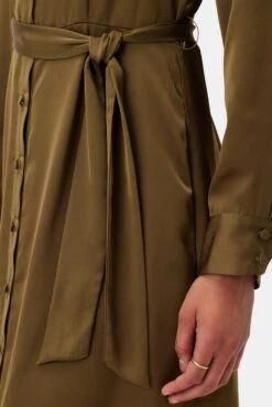 Joyce Dress - Bronzed Olive -Mode Weft Sales Store LS Joyce Bronzed Olive 5