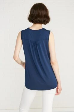 Melis Keyhole Tank - Navy - ReAmour -Mode Weft Sales Store melis navy 054w