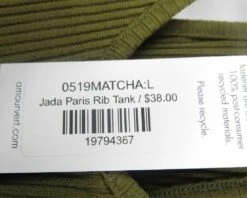 Jada Paris Rib Tank - Matcha - ReAmour -Mode Weft Sales Store recurate submission 39388 3
